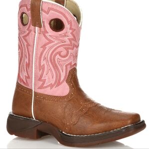 Lil Durango Kid's 8' Western Boots Tan & Pink